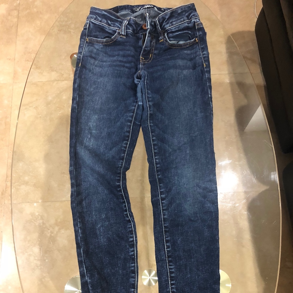 Dark Blue AE Jean w/ Ankle Zipper Size 00